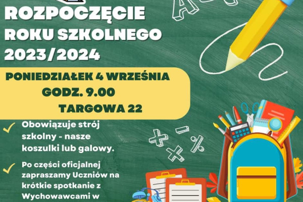 Rozpoczęcie roku szkolnego 2023/2024